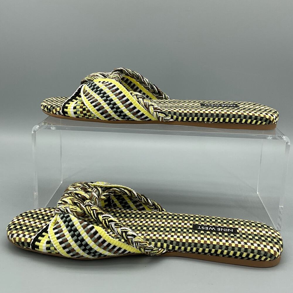 NEW Nine West Women’s Lalta Knotted Flat Slide Sandals Light Green Size 7.5M - Picture 2 of 10